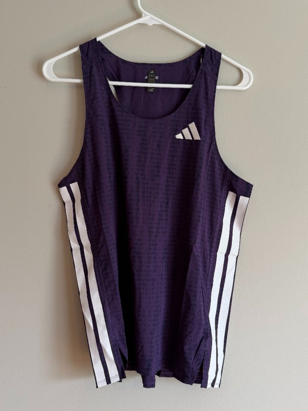 adidas JP3773 Mens Small Adizero Running Singlet Purple White Racing